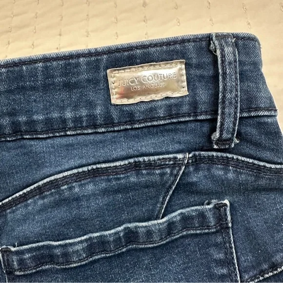 Juicy Couture Y2K Los Angeles California Dark Blue Distressed Skinny Jeans - Picture 13 of 13